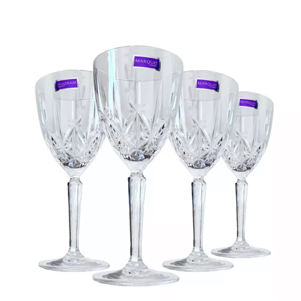 🆕 Marquis by Waterford Italian Crystal Markham Wine Goblets SET OF 4